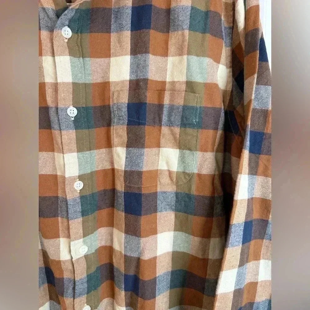 NWT J. Crew Men’s Classic Gingham Plaid Long-Sleeve Flannel Shirt - Size Large